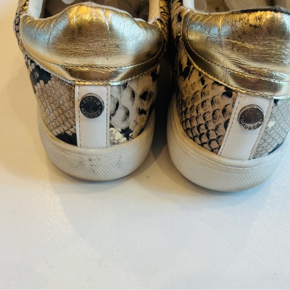 Steve Madden White and Gold Snake Print Sneakers Size 11 - Picture 7 of 10